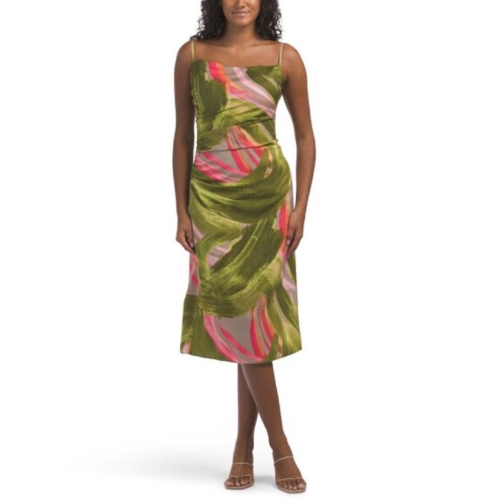 BCBG Tropical Print Midi Dress